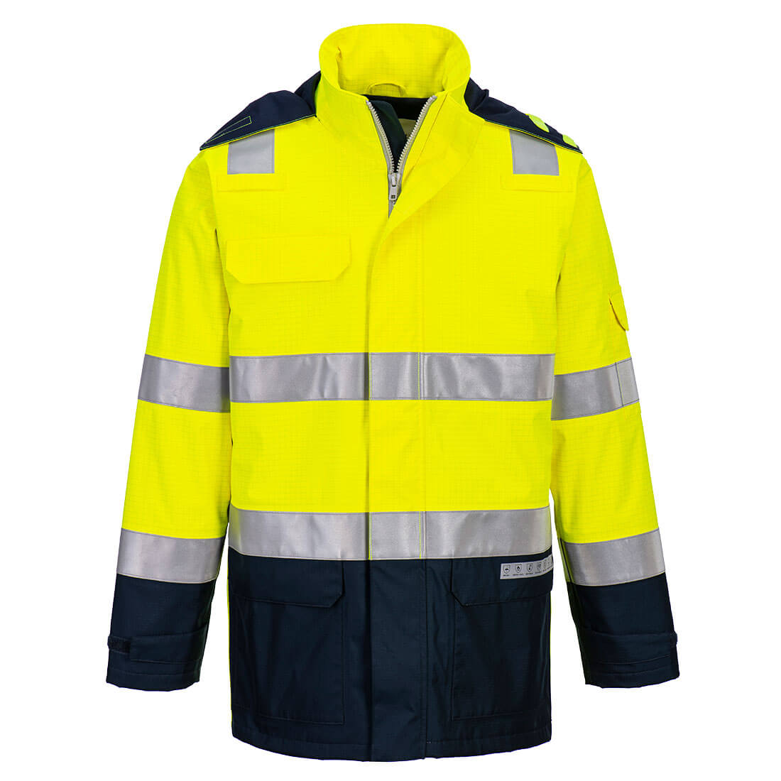 Bizflame Rain+ Hi-Vis Multinorm Kontrast FR Jacke - Gelb/Marine (YNR)