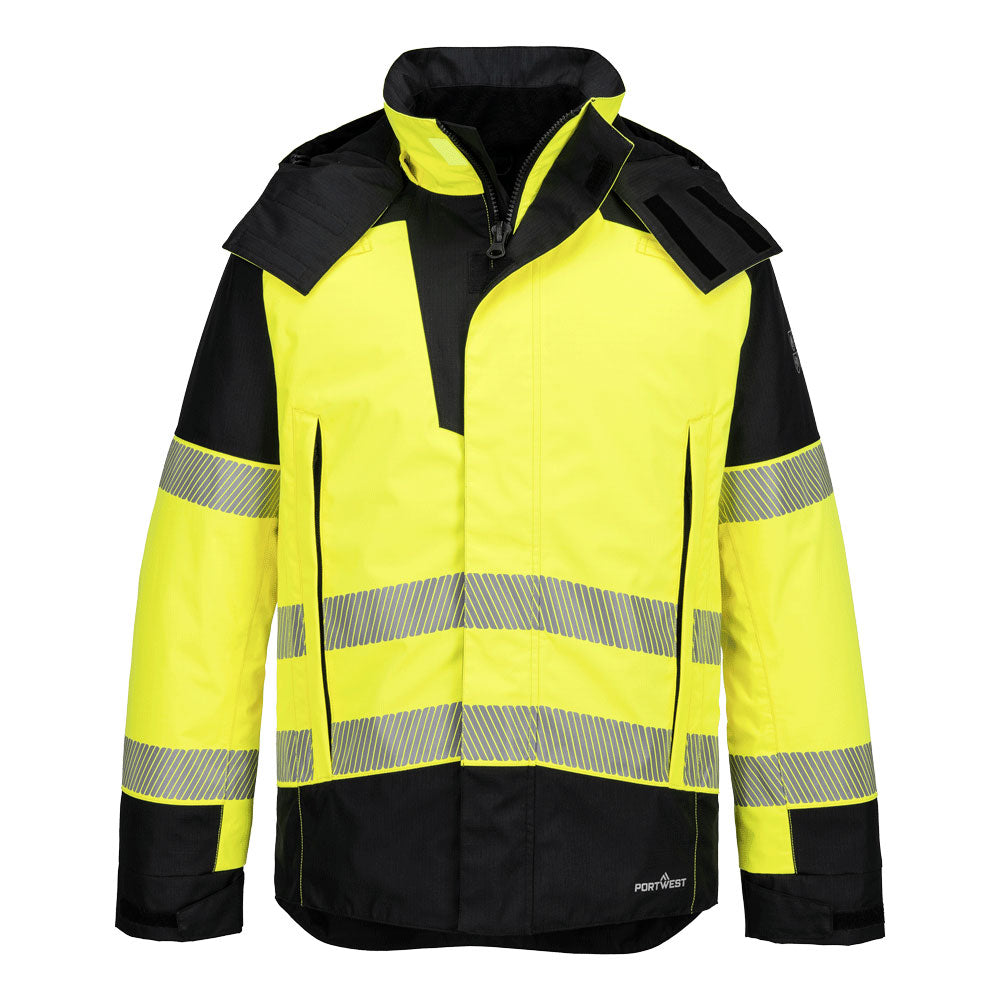 PW3 Modaflame Rain+ Hi-Vis Winterjacke - Gelb/Schwarz (YBR)