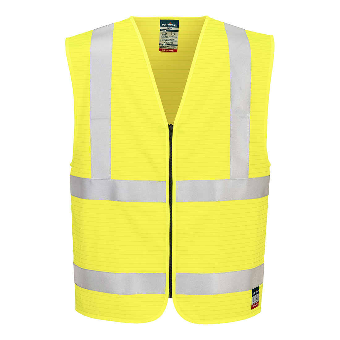 Bizflame Hi-Vis FR Weste mit Reißverschluss - Gelb (YER)