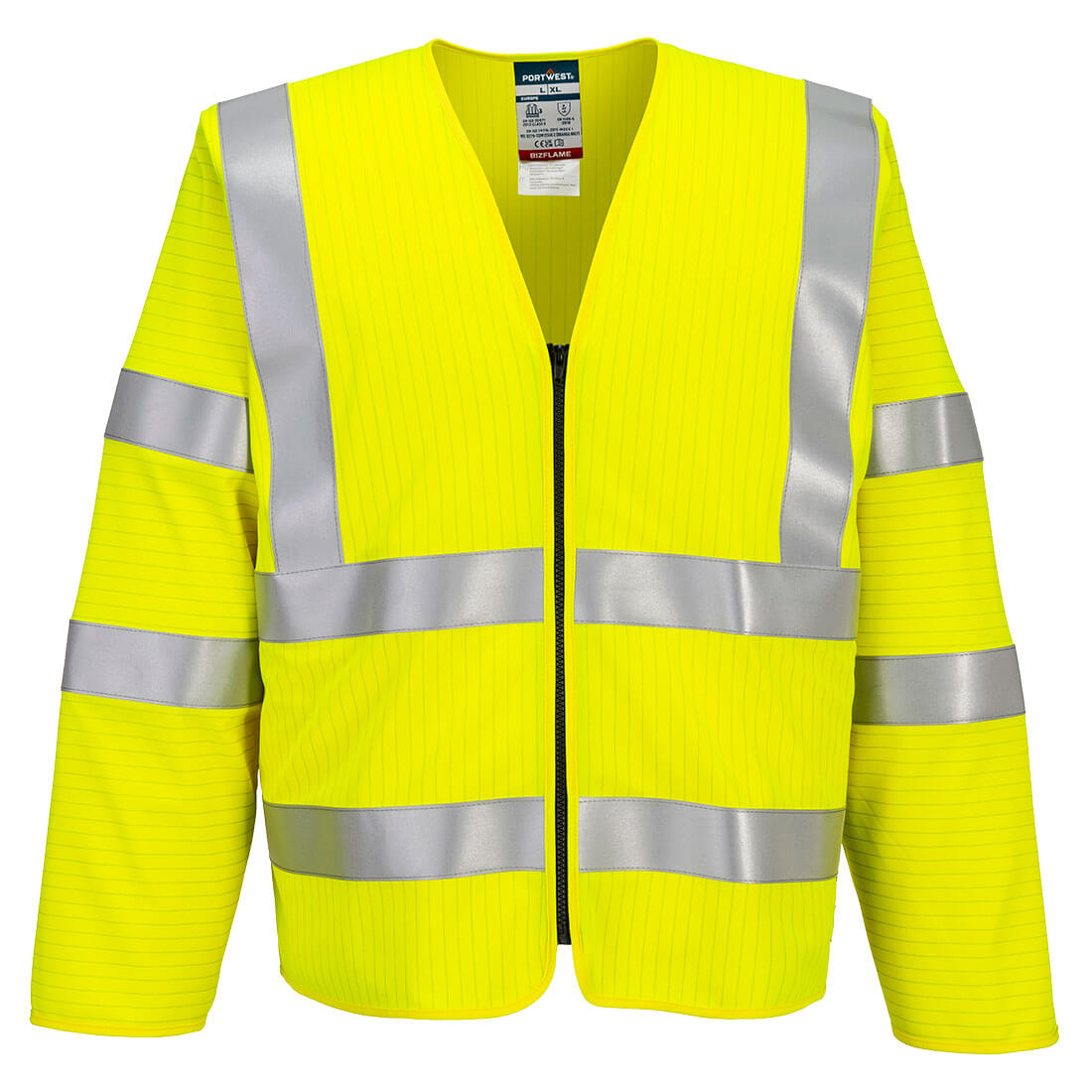 Bizflame Hi-Vis FR Langarmweste mit Reißverschluss - Gelb (YER)
