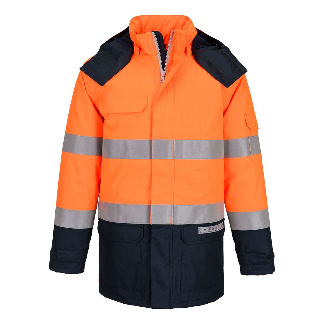 Bizflame Rain+ Hi-Vis Multi-Norm Kontrast FR Winterjacke - Orange/Marine (ONR)