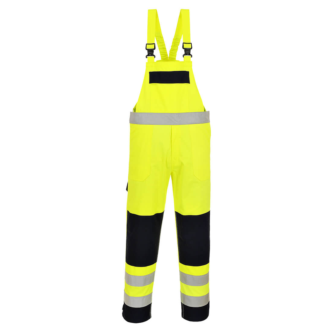 Bizflame Work Hi-Vis Multinorm Kontrast FR Latzhose - Gelb/Marine (YNR)