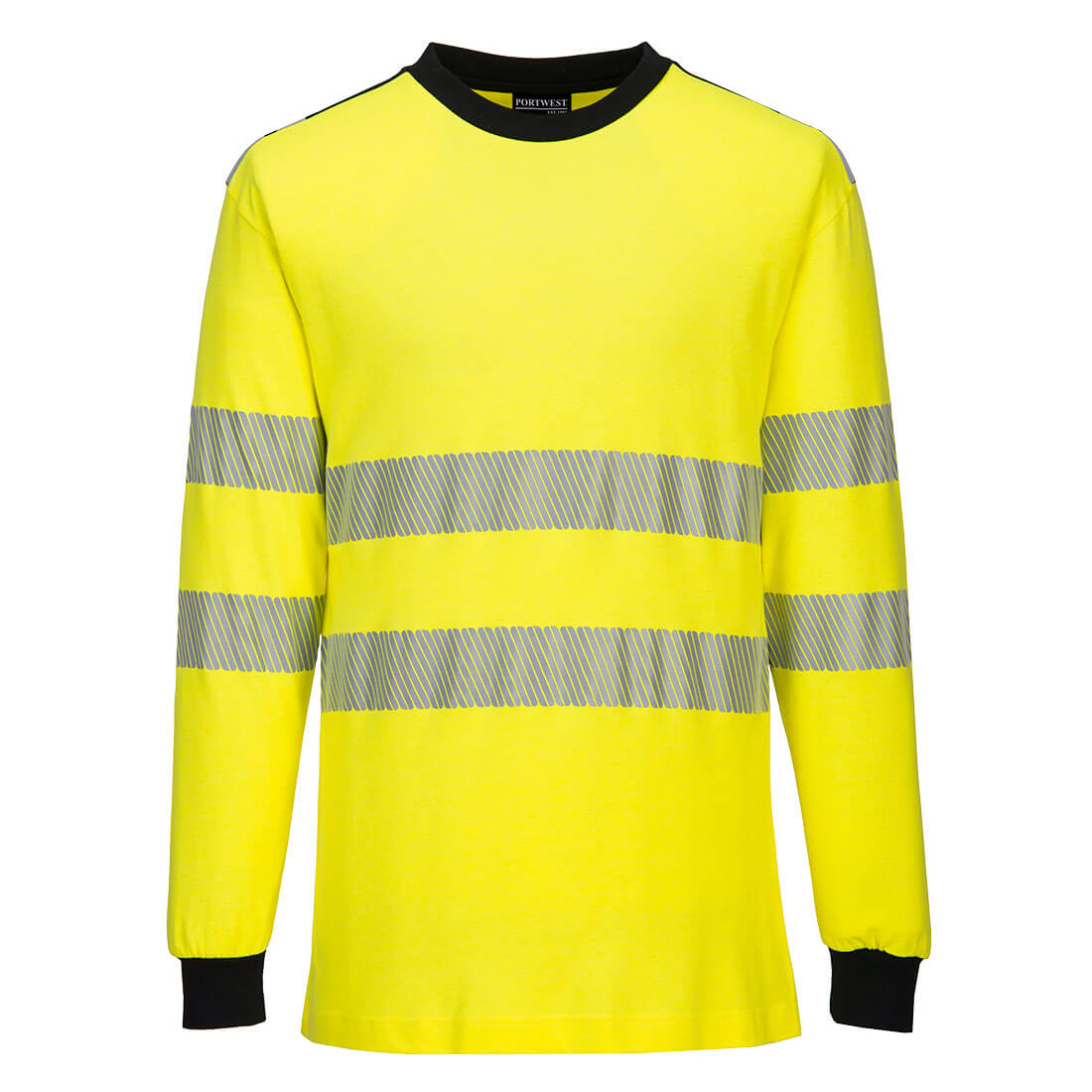 PW3 Modaflame Knit Warnschutz FR T-Shirt Langarm - Gelb/Schwarz (YBR)