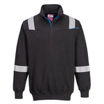 WX3 Modaflame Knit FR Sweatshirt mit 1/4 Reißverschluss - Schwarz (BKR)