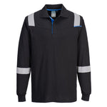 WX3 Modaflame Knit FR Poloshirt Langarm - Schwarz (BKR)