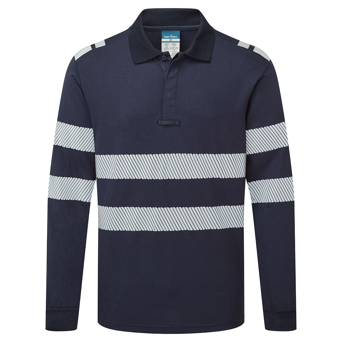 PW3 Modaflame Knit FR Poloshirt Langarm - Marine (NVR)