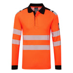 PW3 Modaflame Knit FR Poloshirt Langarm - Orange/Schwarz (OBR)