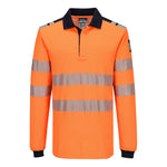 PW3 Modaflame Knit FR Poloshirt Langarm - Orange/Marine (ONR)
