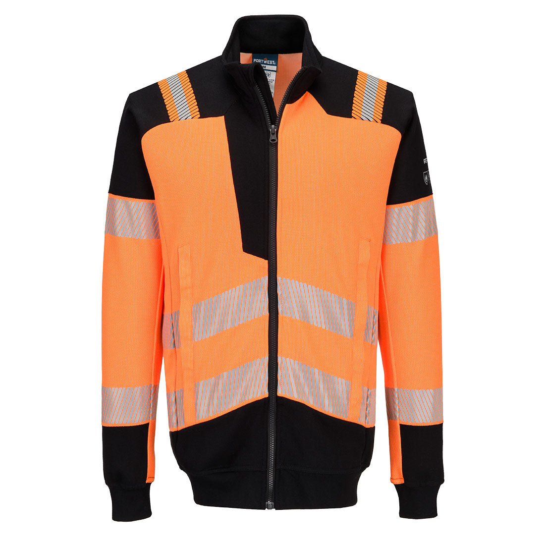PW3 Modaflame Knit HVO FR Full Zip Sweatshirt - Orange/Schwarz (OBR)