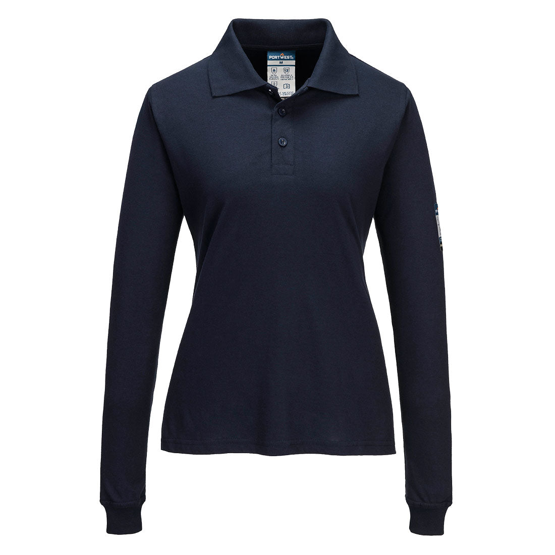 Modaflame Knit FR Damen Poloshirt langarm - Marine (NVR)