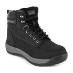 Stahl Nubukleder mittelhoher Stiefel S3 HRO - Schwarz (BKR)