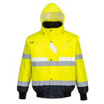 Glowtex™ Warnschutz 3-in-1 Kontrast Pilotjacke - Gelb/Marine (YNR)