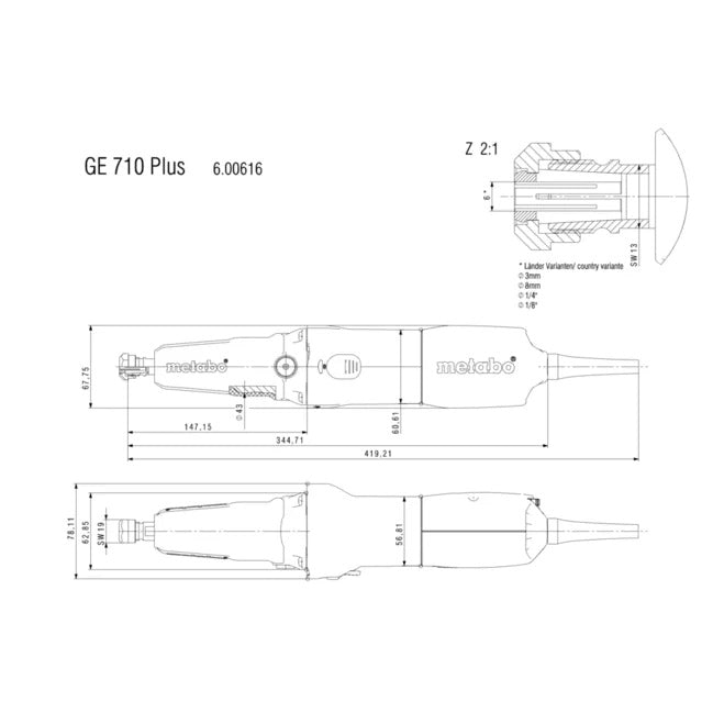 Geradschleifer GE 710 Plus (600616000) Geradschleifer