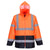 Hi-Vis Klassische Kontrast Regenjacke - Orange/Marine (ONR)
