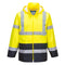 Hi-Vis Klassische Kontrast Regenjacke - Gelb/Marine (YNR)