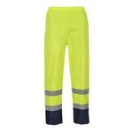 Hi-Vis Klassische Kontrast Regenhose - Gelb/Marine (YNR)