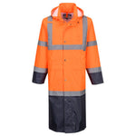 Hi-Vis Contrast Raincoat 122cm - Orange/Marine (ONR)