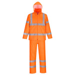Hi-Vis Regenanzug leicht verstaubar - Orange (ORR)