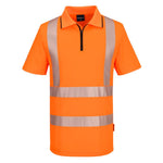 KX3 Sport Hi-Vis Polo Shirt mit Reißverschluss kurzarm - Orange (ORR)