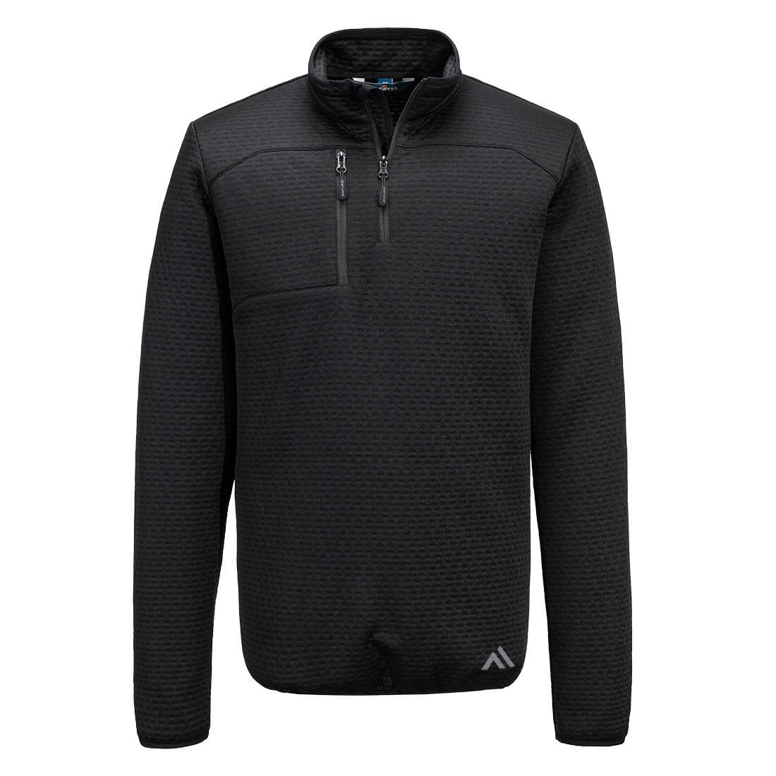 KX3 Texturiertes Sweatshirt mit 1/4 Reißverschluss - Schwarz (BKR)
