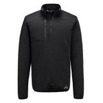 KX3 Texturiertes Sweatshirt mit 1/4 Reißverschluss - Schwarz (BKR)