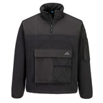 KX3 Fleecejacke mit 1/4 Reißverschluss - Schwarz (BKR)