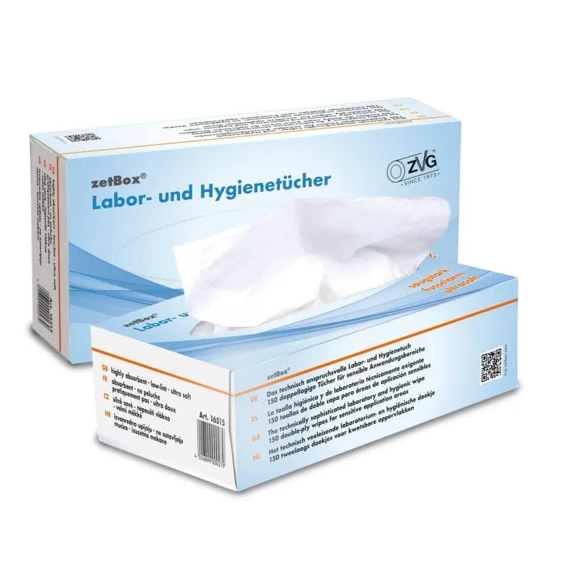 Kosmetikbox zetBox® weiss, 150er Box, 2-lagig, ca. 200 x 210 mm