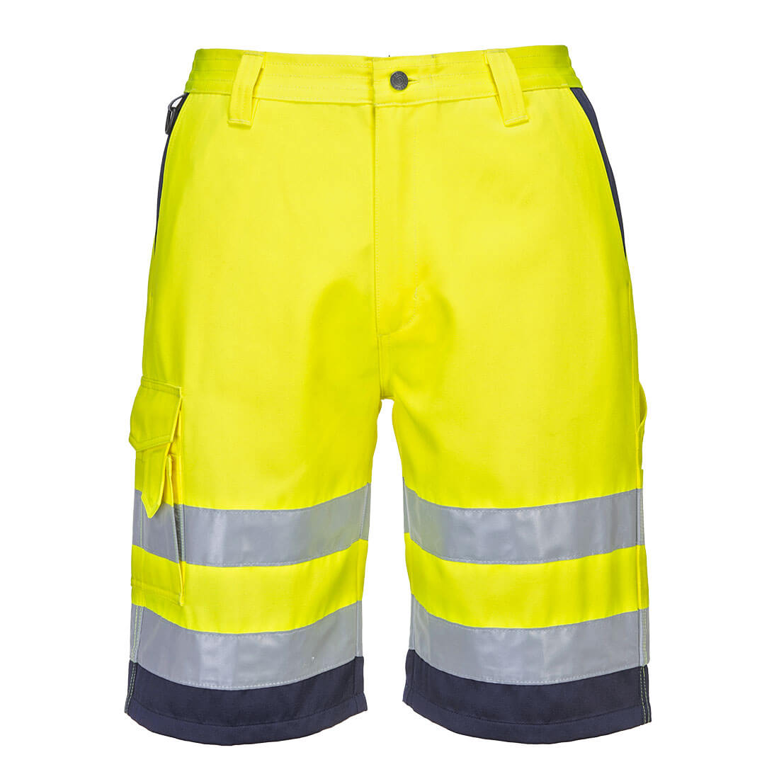 Leichte Hi-Vis Shorts aus Polyester-Baumwolle - Gelb/Marine (YNR)