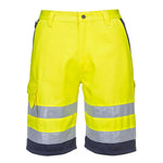 Leichte Hi-Vis Shorts aus Polyester-Baumwolle - Gelb/Marine (YNR)