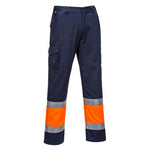 Hi-Vis Leichte Kontrast Service Bundhose Klasse 1 - Orange/Marine (ONR)