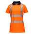 Hi-Vis Cotton Comfort Pro Damen Poloshirt kurzarm - Orange/Schwarz (OBR)