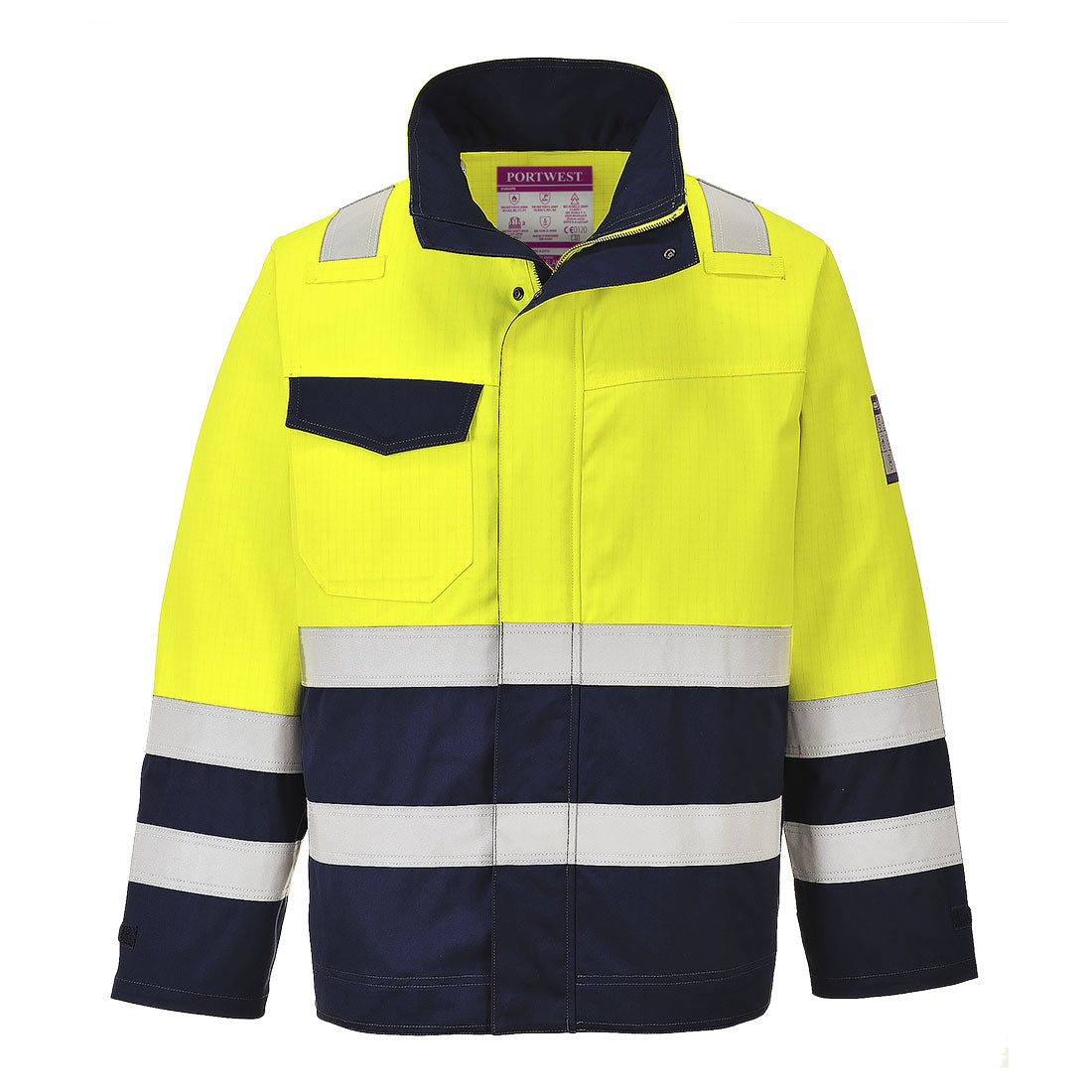 Modaflame Work Hi-Vis Multinorm Kontrast FR Jacke - Gelb/Marine (YNR)
