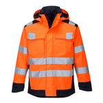 Modaflame Rain + Hi-Vis Multinorm Kontrast FR Jacke - Orange/Marine (ONR)