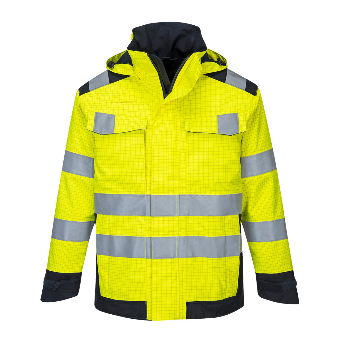 Modaflame Rain + Hi-Vis Multinorm Kontrast FR Jacke - Gelb/Marine (YNR)