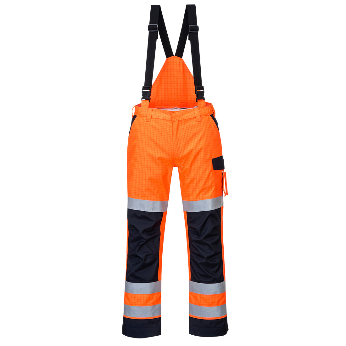 Modaflame Rain + Hi-Vis Multinorm Kontrast FR Bundhose - Orange/Marine (ONR)