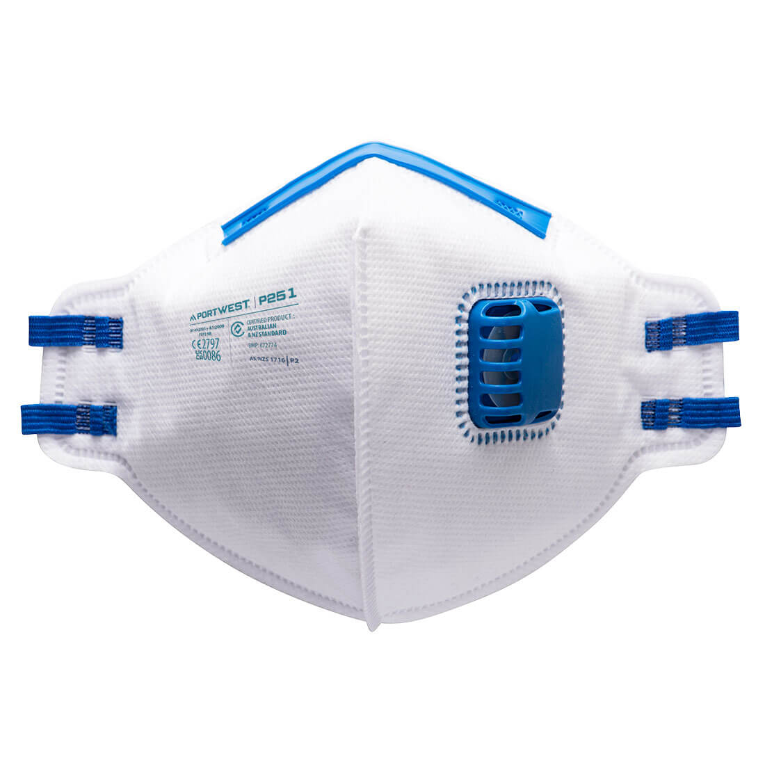 FFP2 Faltbare Feinstaubmaske mit Ventil - Weiss (WHR)