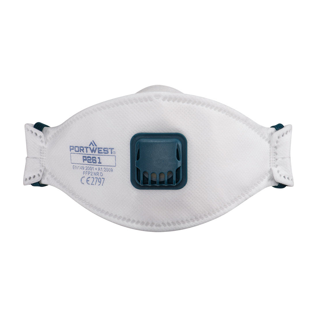 Dreifach gefaltete Dolomit-Atemschutzmaske mit Ventil, FFP2 (10er-Pack) - Weiss (WHR)