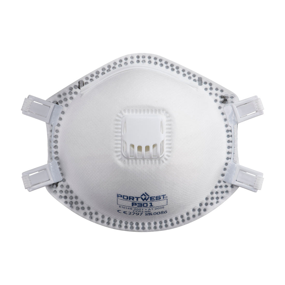 FFP3 Atemschutzmaske mit Ventil (Pk10) - Weiss (WHR)