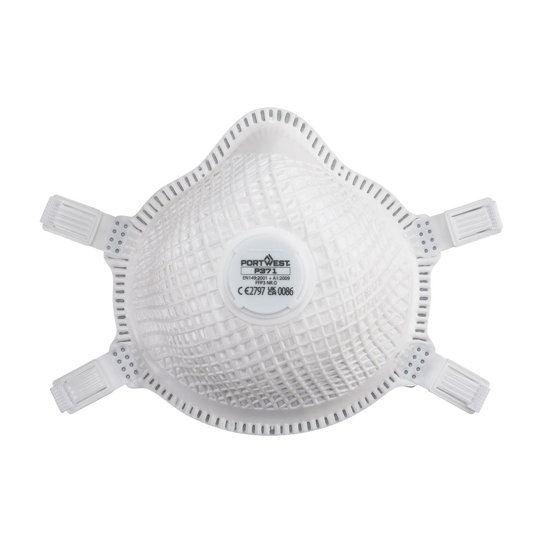 ERGONET FFP3 Dolomit Feinstaubmaske mit Ventil - Weiss (WHR)