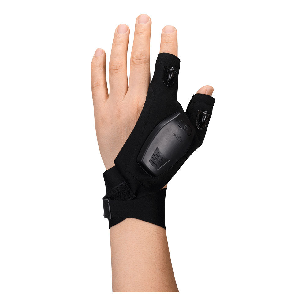 Wiederaufladbare LED-Licht-Handschuhe (1 Paar) - Schwarz (BKR)