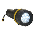 7-fach LED Gummi-beschichtete Taschenlampe - Gelb/Schwarz (YBR)