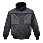 Zweifarbige Pilotjacke - Schwarz/Grau (BYR)