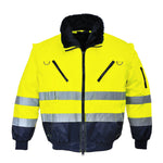 Hi-Vis 3-in-1 Kontrast Pilotjacke - Gelb/Marine (YNR)