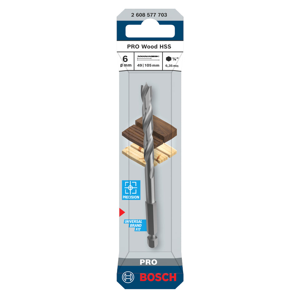 Bosch PRO Wood HSS-Holzspiralbohrer