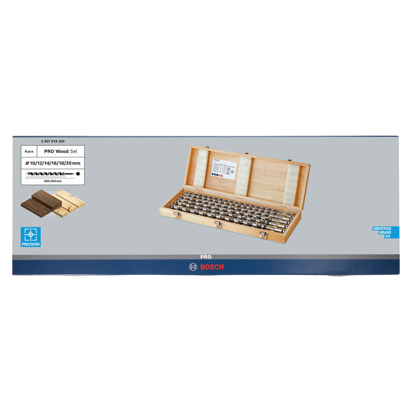 Bosch PRO Wood Holzschlangenbohrer Set, L450 mm, 6-tlg