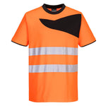 PW2 Warnschutz Cotton Comfort T-Shirt kurzarm - Orange/Schwarz (OBR)