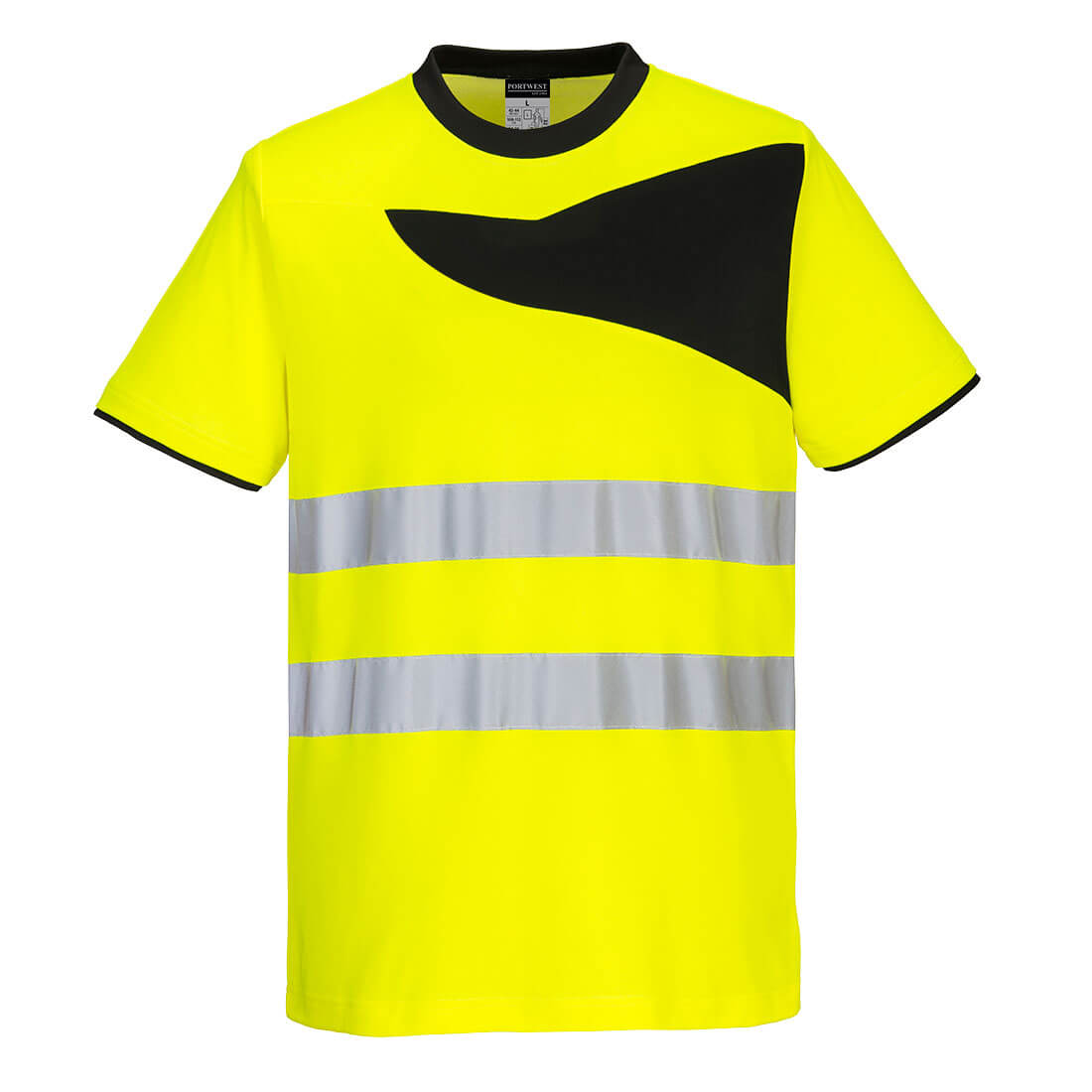 PW2 Warnschutz Cotton Comfort T-Shirt kurzarm - Gelb/Schwarz (YBR)