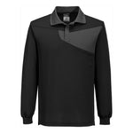 PW2 Baumwoll-Komfort-Poloshirt L/S - Schwarz/ZoomGrau (BZR)