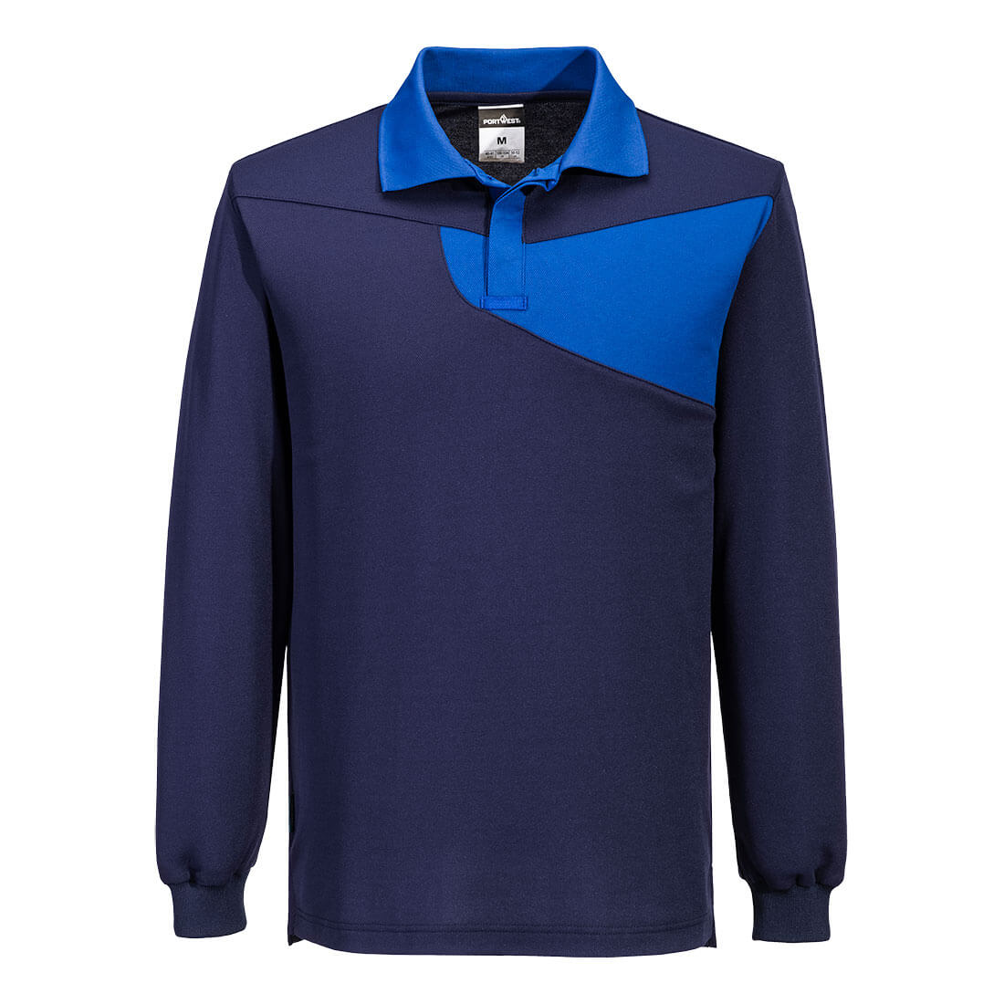 PW2 Baumwoll-Komfort-Poloshirt L/S - Marine/Royal (NRR)