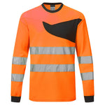 PW 2 Warnschutz T-Shirt langarm - Orange/Schwarz (OBR)